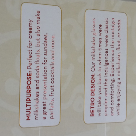 Milk Shake Glasses Cold Stone Creamery 2pc Glass New - Picture 3 of 5